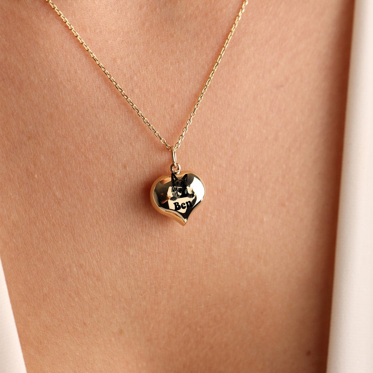 Personalized Tiny Heart Cremation Ash Urn Pendant Necklace Memorial Gift For Dog/Pet Lovers