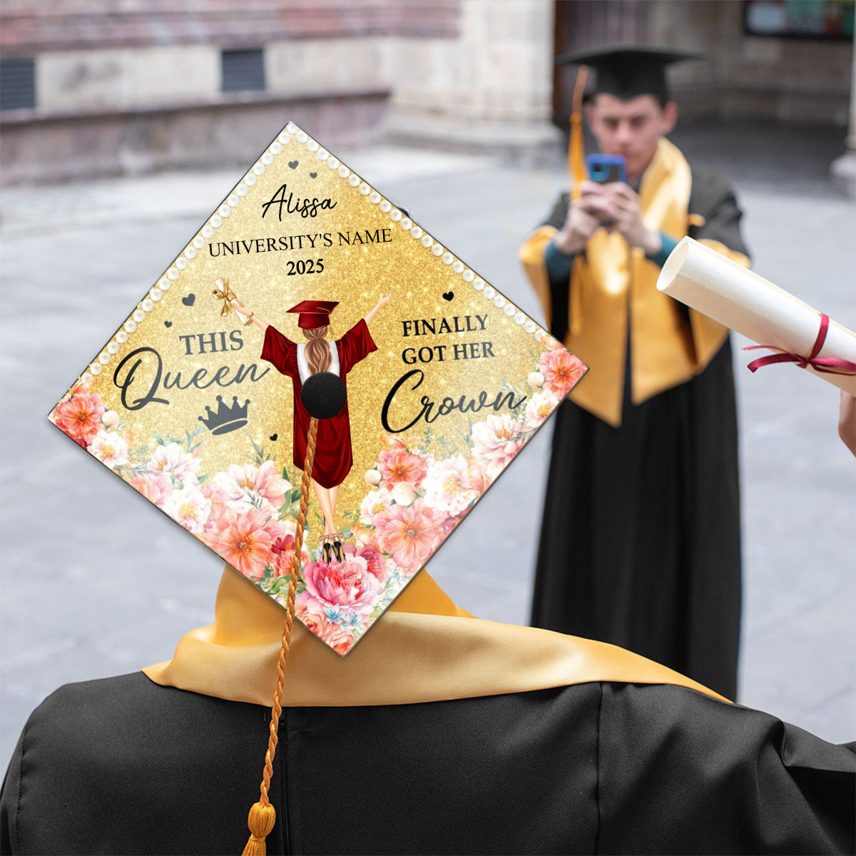 This Queen Finally Got Her Crown - Personalized Graduation Cap Topper