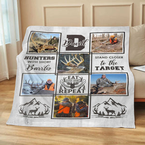 Personalized Deer Hunting Blanket, Hunting Memory Photo Collage, Best Gift For Deer Hunters