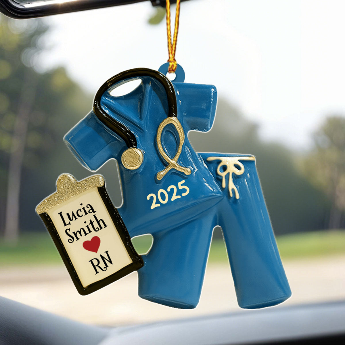 Celebrate Your Favorite Nurse With Scrubs And Badge Ornament, Personalized Acrylic Ornament, Gift For Nurses And Medical Professionals