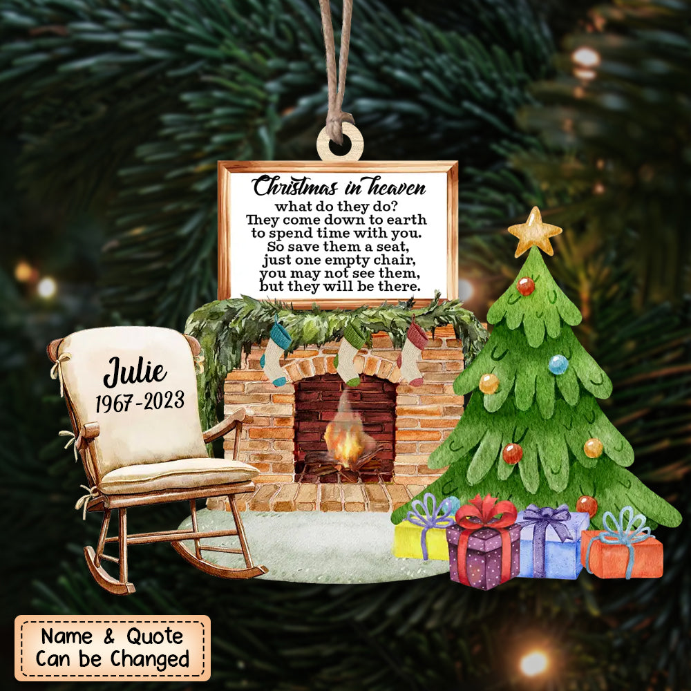 Personalized Thinking Of You Christmas In Heaven Memorial Ornament