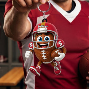 Personalized Cute American Football Mascot Acrylic Hanging Ornament – Gift For American Football Fans