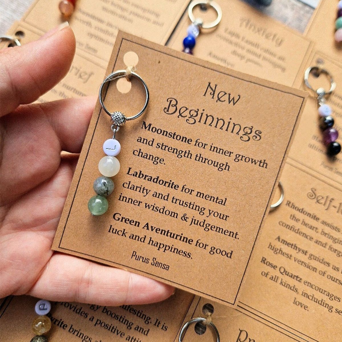 Good Luck, New Beginnings, Self Love, Success Healing Personalized Crystal Keyring
