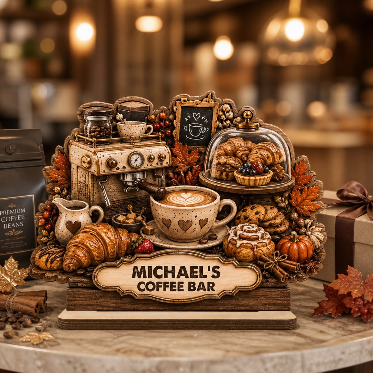 Personalized Coffee & Pastry Bar Wooden Plaque Coffee Lover & Baker Gift