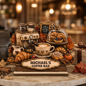 Personalized Coffee & Pastry Bar Wooden Plaque Coffee Lover & Baker Gift