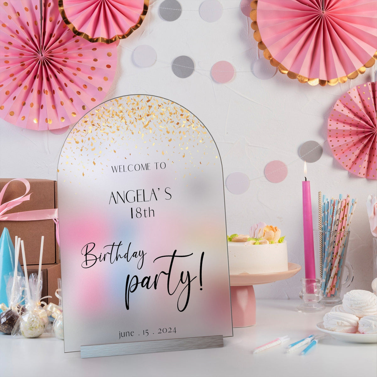 Personalized Welcome Sign for Birthday Party, Frosted Acriylic Birthday Sign, Birthday Decorations
