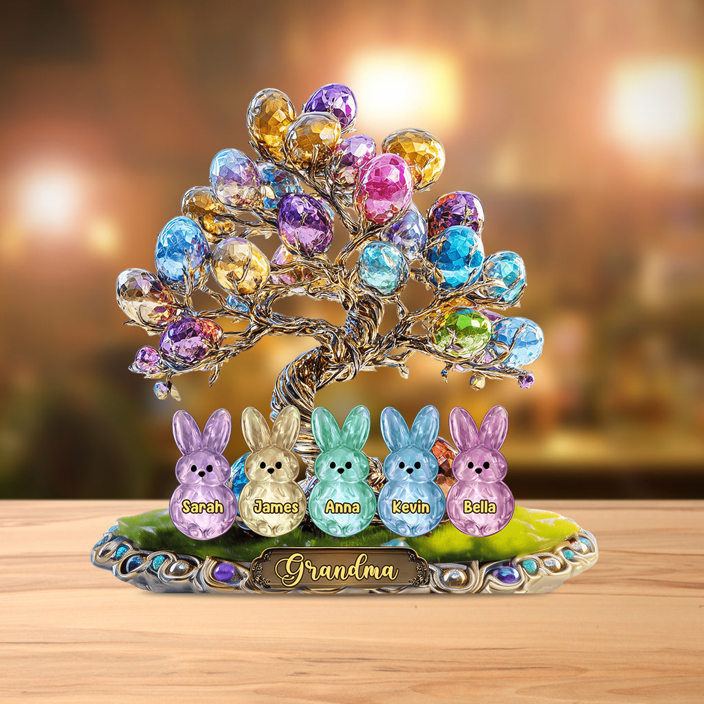 Grandma's Bunny - Personalized Easter Egg Tree Custom Shaped Acrylic Plaque