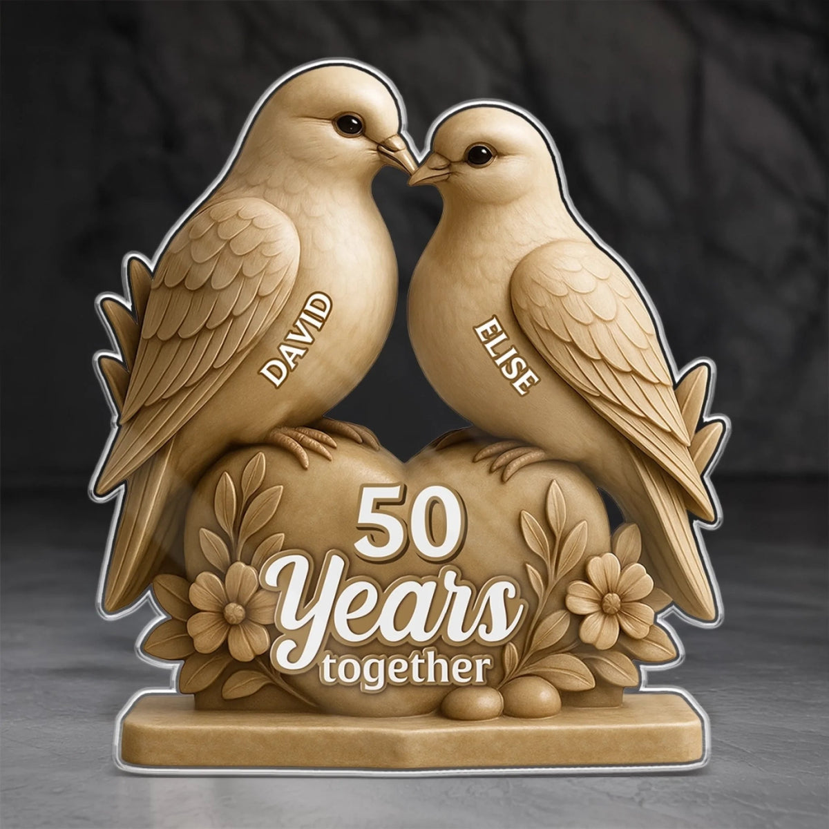 Together Through Every Year - Couple Personalized Custom Shaped Acrylic Plaque Gift For Husband Wife