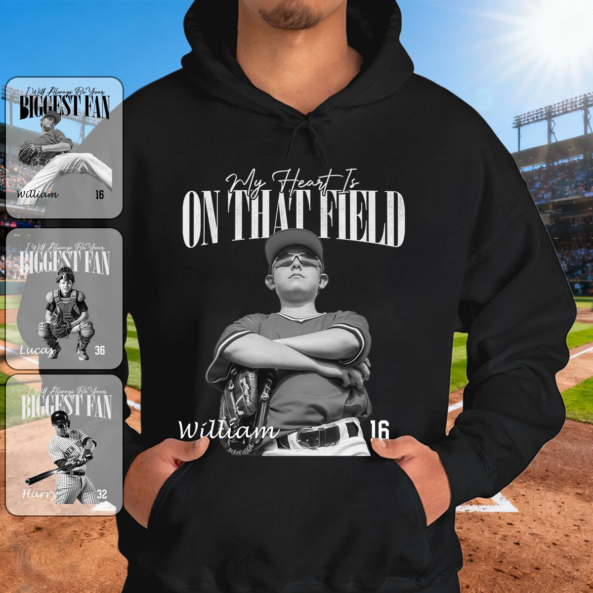 I'll Always Be Your Biggest Fan - Any Sport, Name, Number Personalized Pure Cotton Hoodie For Sport Players