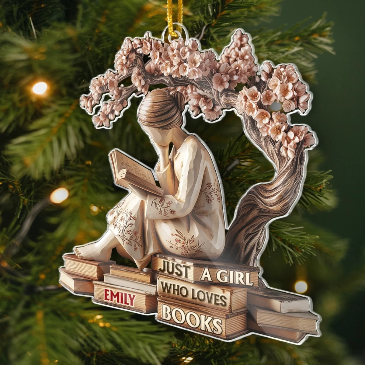 Serenity In Every Page Personalized Christmas Ornament Bookish Gifts For Book Lovers, Bookworms, Readers