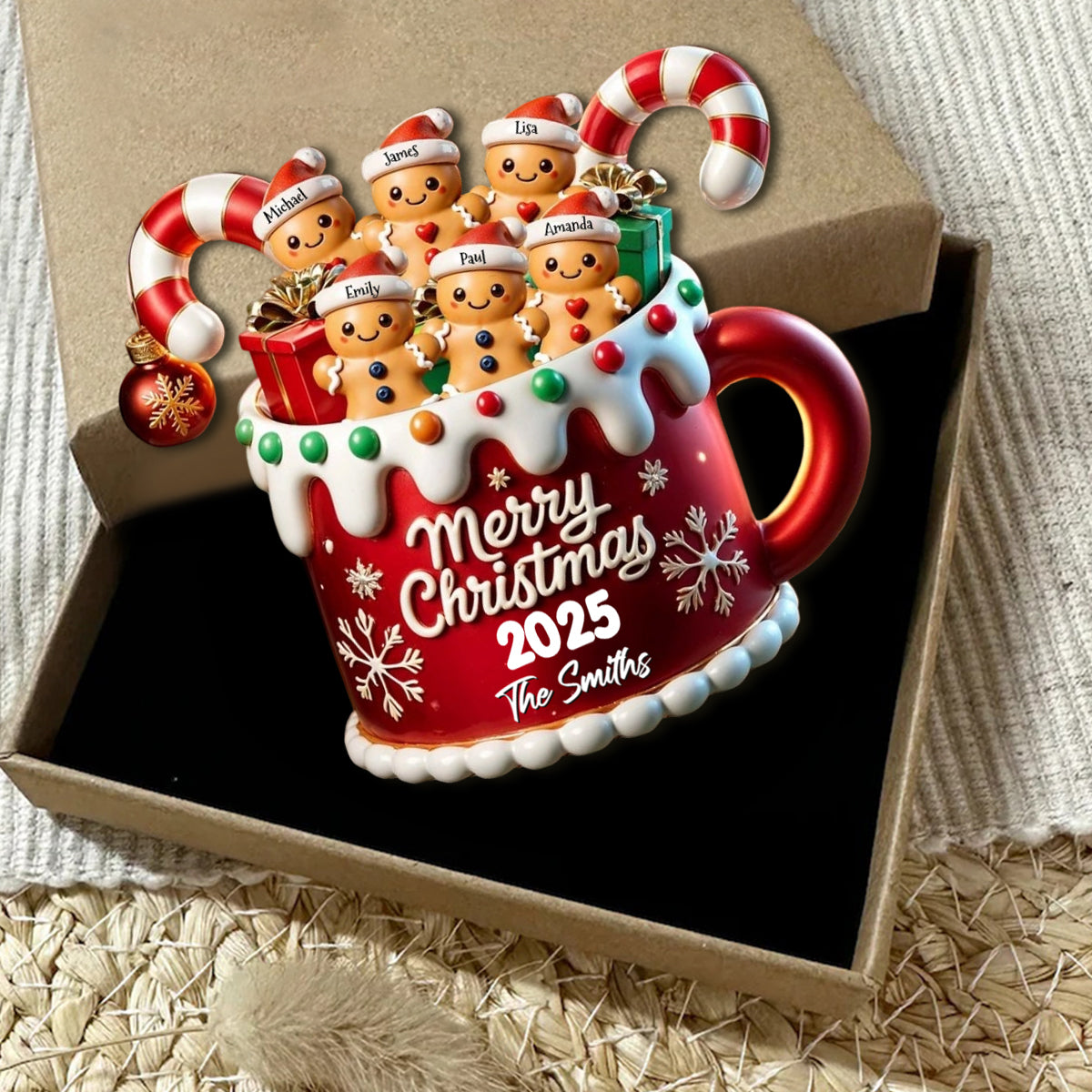 Merry Christmas - Family Personalized Acrylic Ornament - Gift For Family