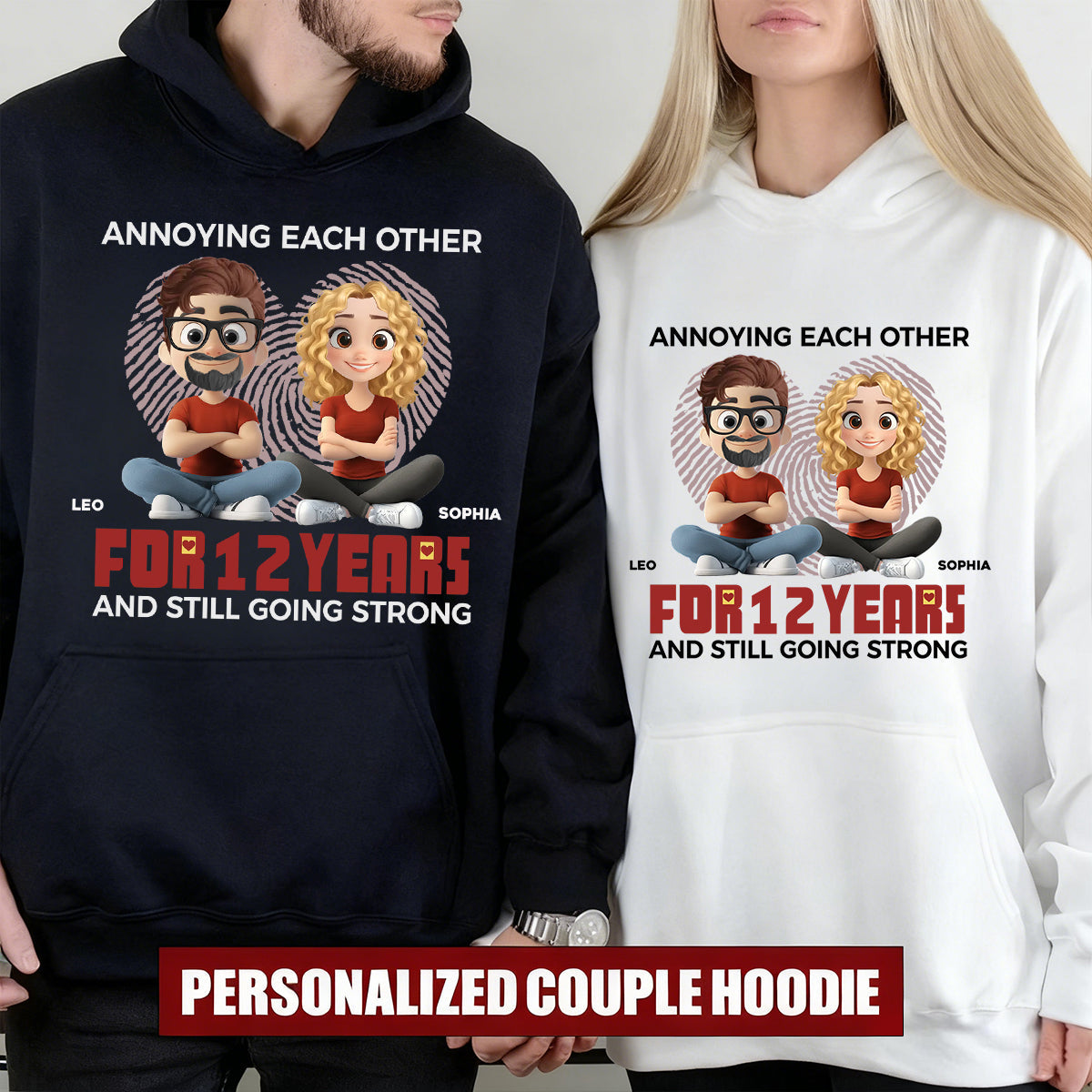 Together, We Make A Perfect Pair - Couple Personalized Pure cotton hoodie