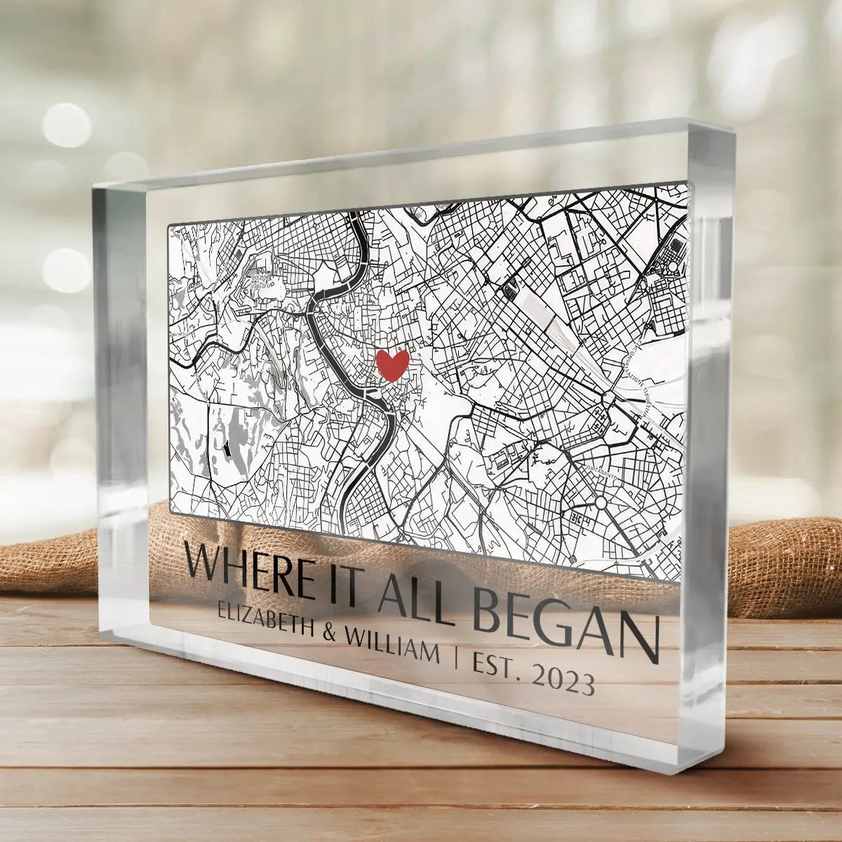 Where It All Began - Personalized Rectangle Shaped Acrylic Plaque Gift For Couple