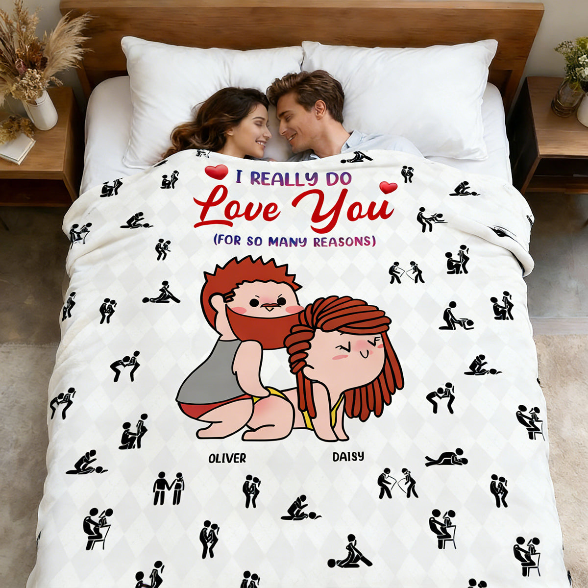 I Really Do Love You - Personalized Couple Blanket