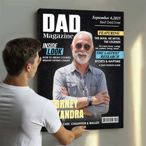 Dad Magazine Cover Gift, Custom Dad Photo Magazine Canvas, Happy Father’s Day Gift, Meaningful Gift For Father, Birthday Gift For Dad