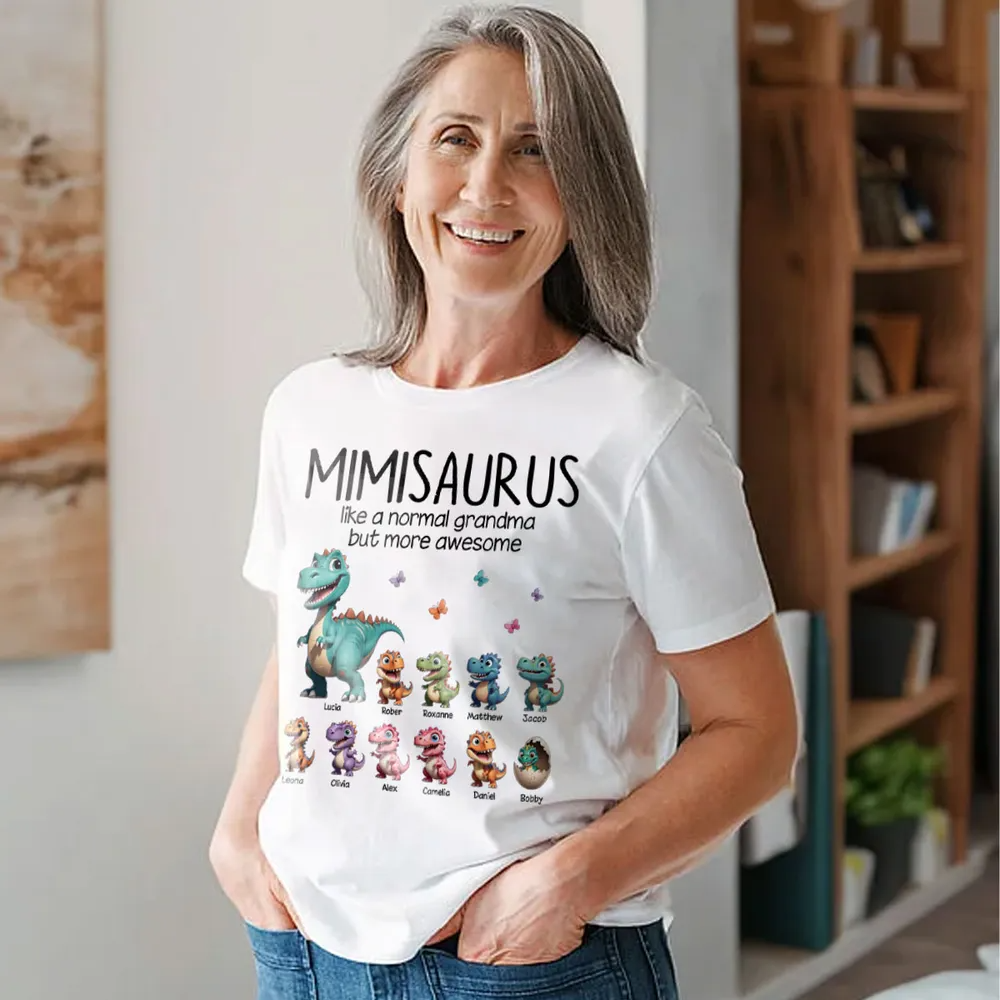 Grandmasaurus And Kids Dinosaurs Personalized T Shirt Gift for Grandma Mother