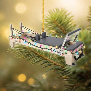 Custom Mini Pilates Reformer Christmas Ornament, Fitness Studio Decor, Unique Exercise Gift For Instructor