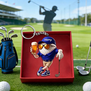 Beer Golf Personalized Keychain For Golf Lovers