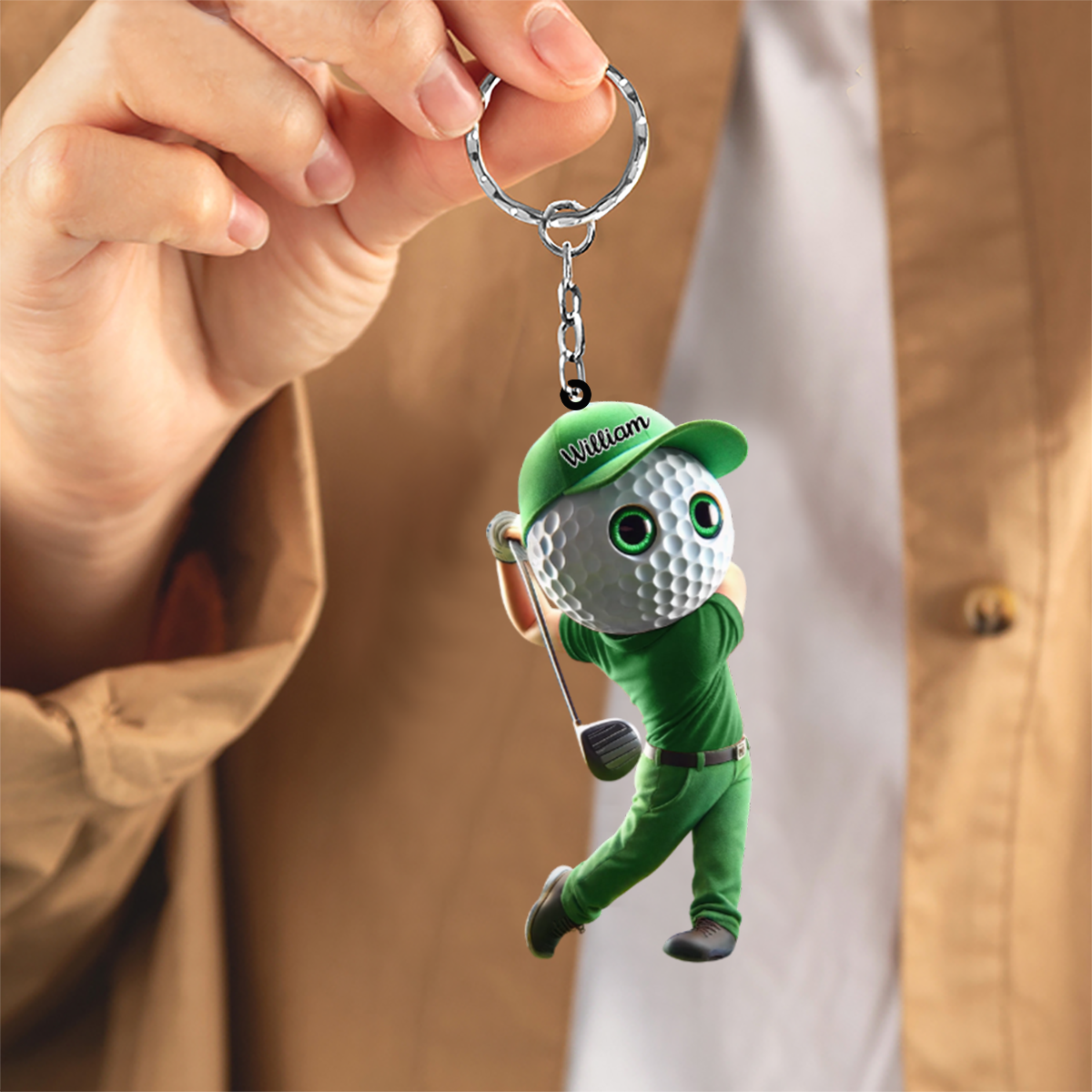 Golf Man Personalized Golf Keychain For Golf Lovers