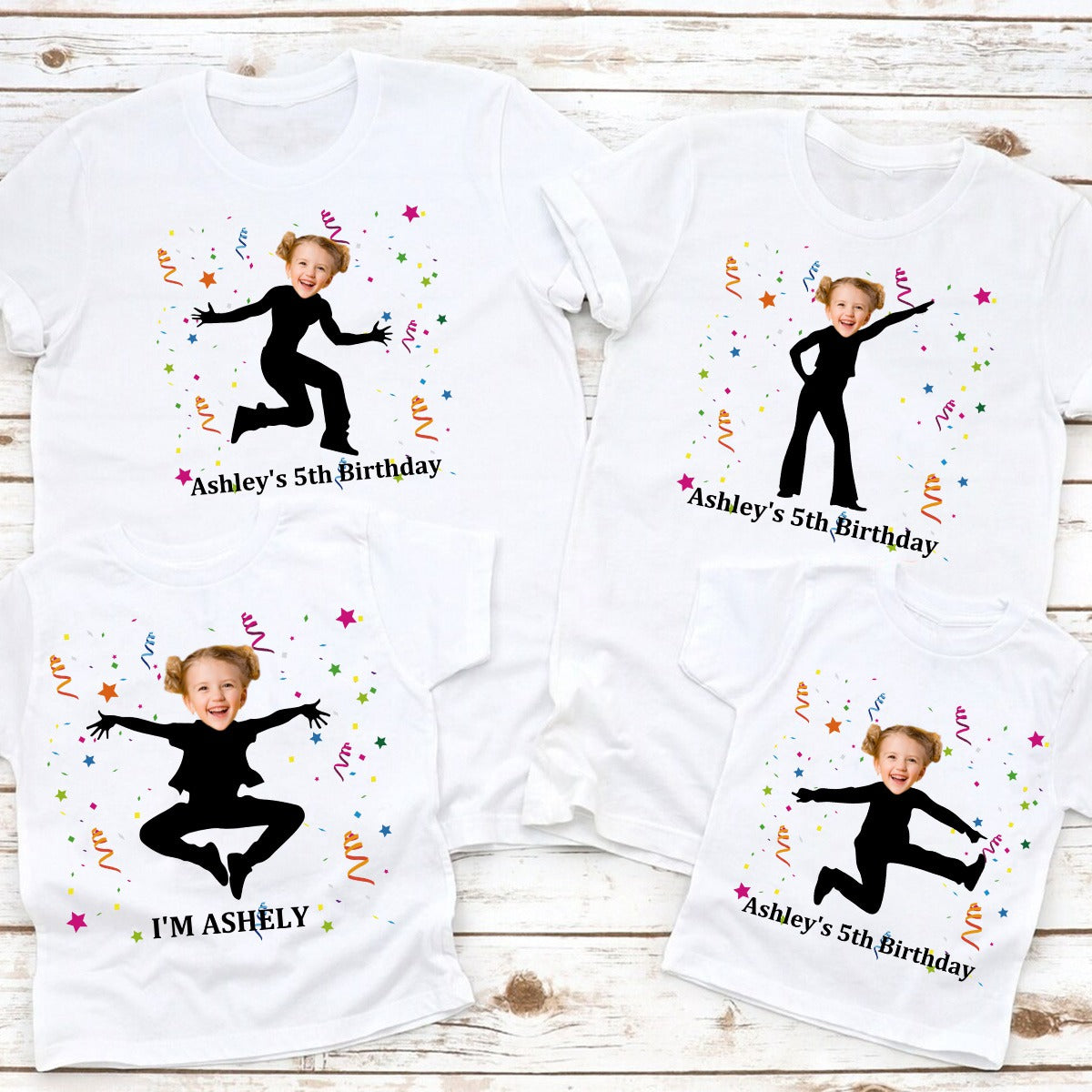 Funny Custom Face stick figures Birthday Party Group Personalized T-Shirt