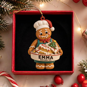 Personalized Gingerbread Baker Christmas Ornament – Custom Name “Nailed It!” Baking Gift
