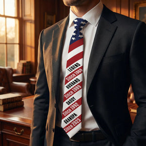 Legend Husband Daddy Grandpa - Personalized Tie Gift For Family