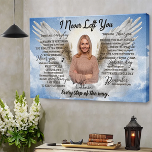 Personalized Canvas Prints, Custom Photo And Name, Memorial Gift, Sympathy Gifts, Angel Portrait Blue Sky