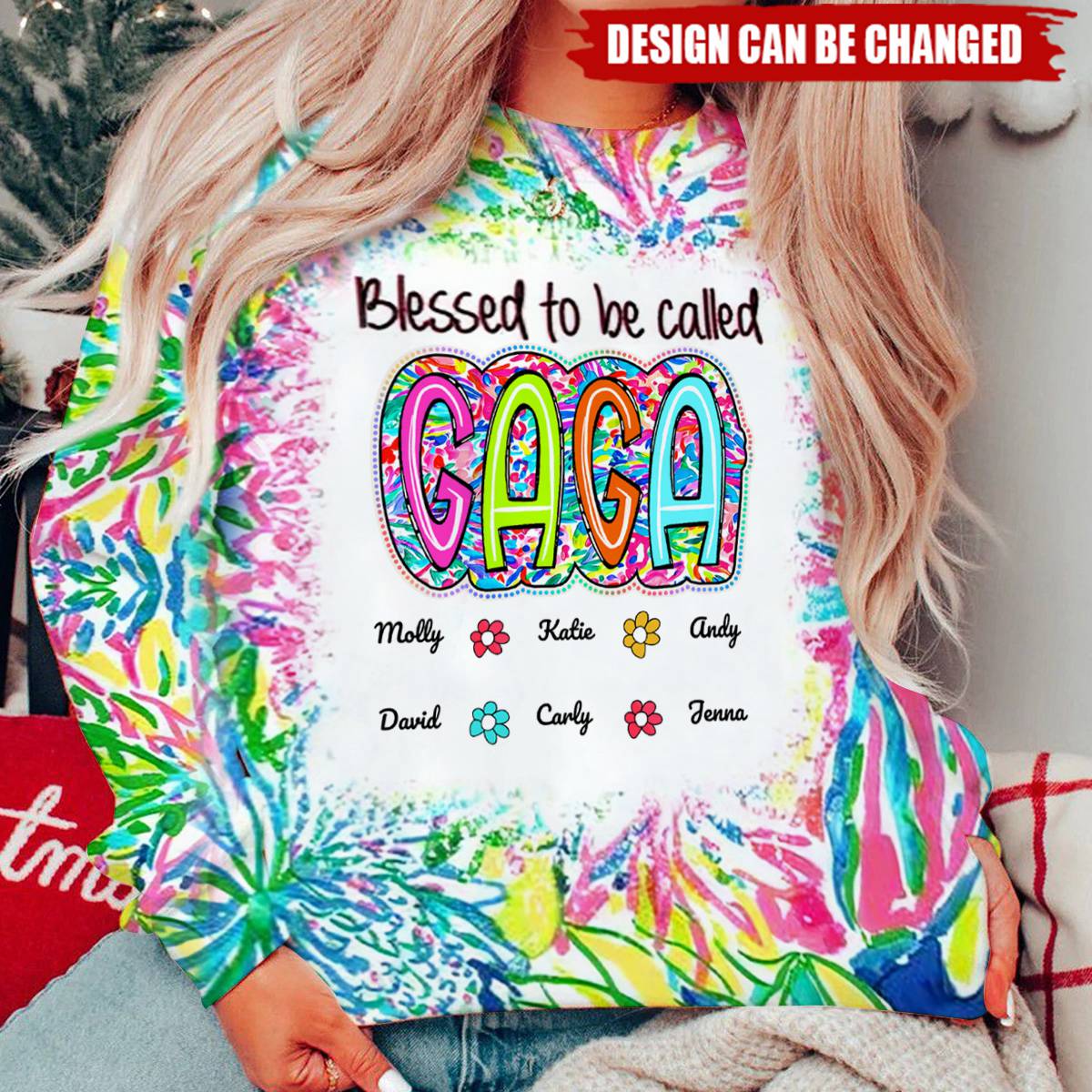 Grandma Nana Gigi Scribble Doodle Grandkids Personalized Sweatshirt
