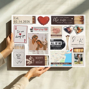 Love Story Scrapbook Canvas - Personalized Valentine’s Day Gift for Couples
