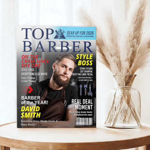 Personalized Barber Magazine Cover, Custom Barber Dad Gift, Barber Lover Gift
