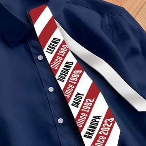 Legend Husband Daddy Grandpa - Personalized Tie Gift For Family