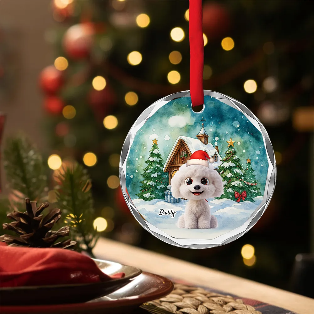 Falling In Me - Personalized Dog Glass Ornament