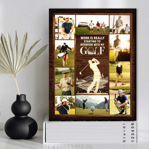 Personalized Golf Photo Collage Canvas Poster, Golf Gift For Men, Golf Lovers, Golf Player
