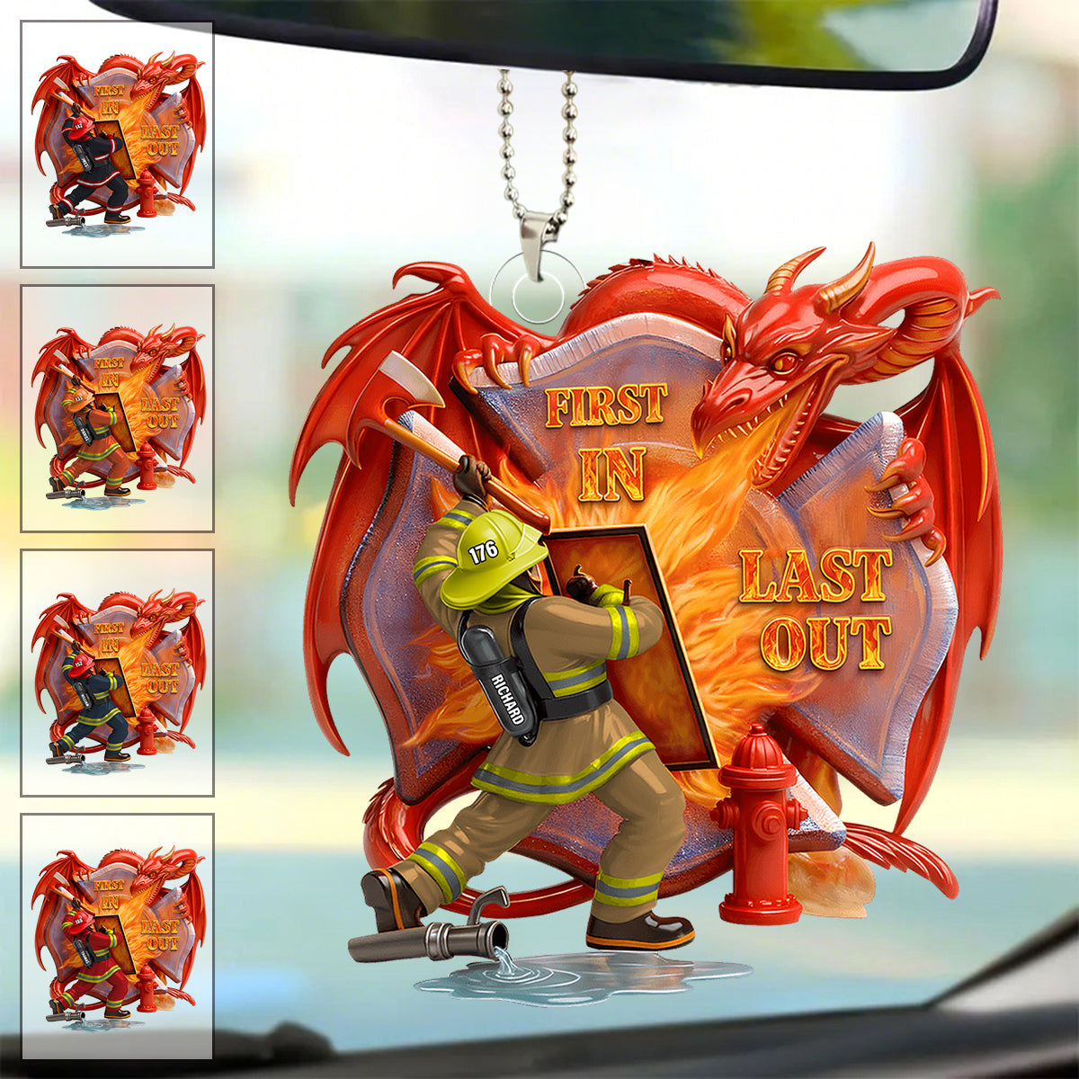 Firefighting With Fire - Personalized Acrylic Ornament Gifts For Firefighter