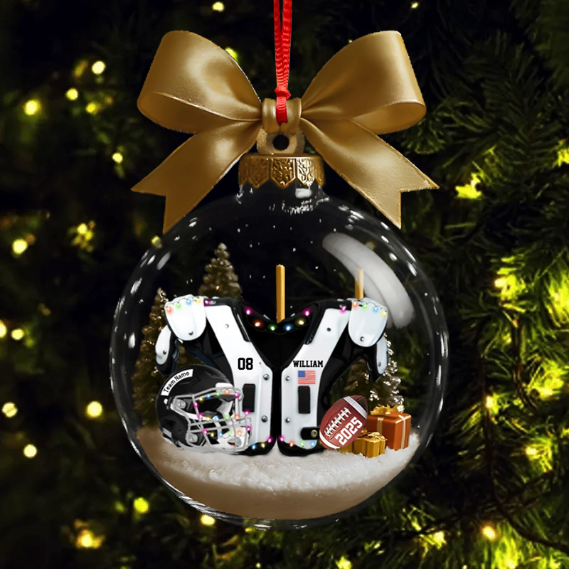 American Football Shoulder Pads & Helmet Personalized Acrylic Ornament