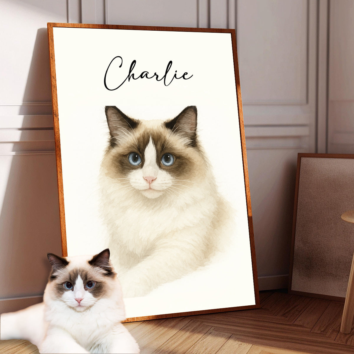 Watercolor Portraits Using Pet Photo Personalized Poster, Gift for Dogs, Cats Lovers