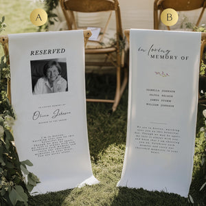 In Loving Memory From Heaven - Personalized Memorial Wedding Chair Sign Banner Reserved for Loved Ones
