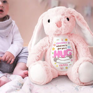 Grandma's Hug - Personalized Custom Easter Bunny Plush Gift For Family Members