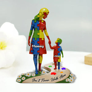 You'll Never Walk Alone - Personalized Autism Awareness Custom Shaped Acrylic Plaque