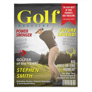 Personalized Custom Golf Magazine Cover Blanket, Golf Gift, Unique Gift for Golf Lovers, Gifts for Golf Coach