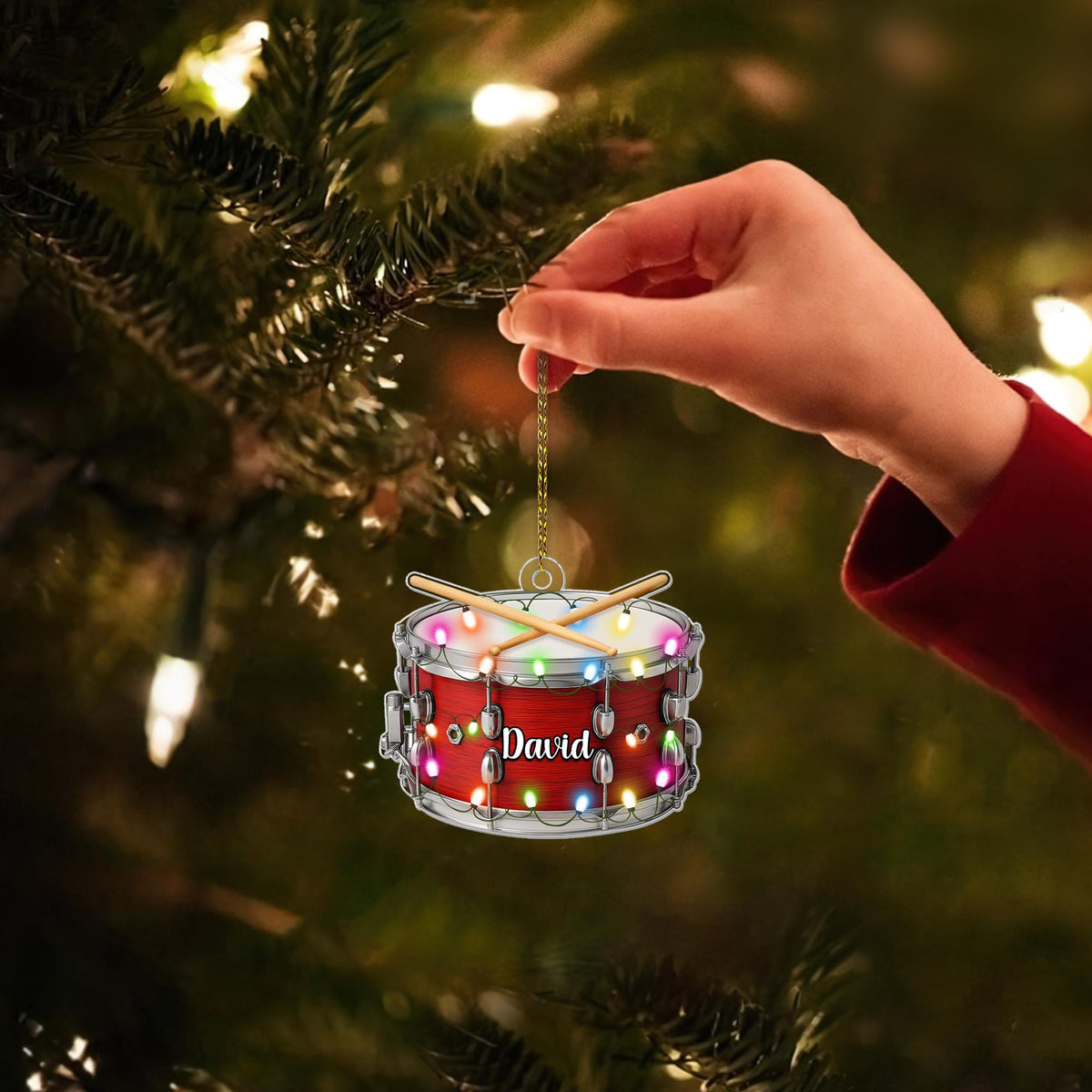 Personalized Drum Acrylic Ornament Musical Instrument Christmas Ornament