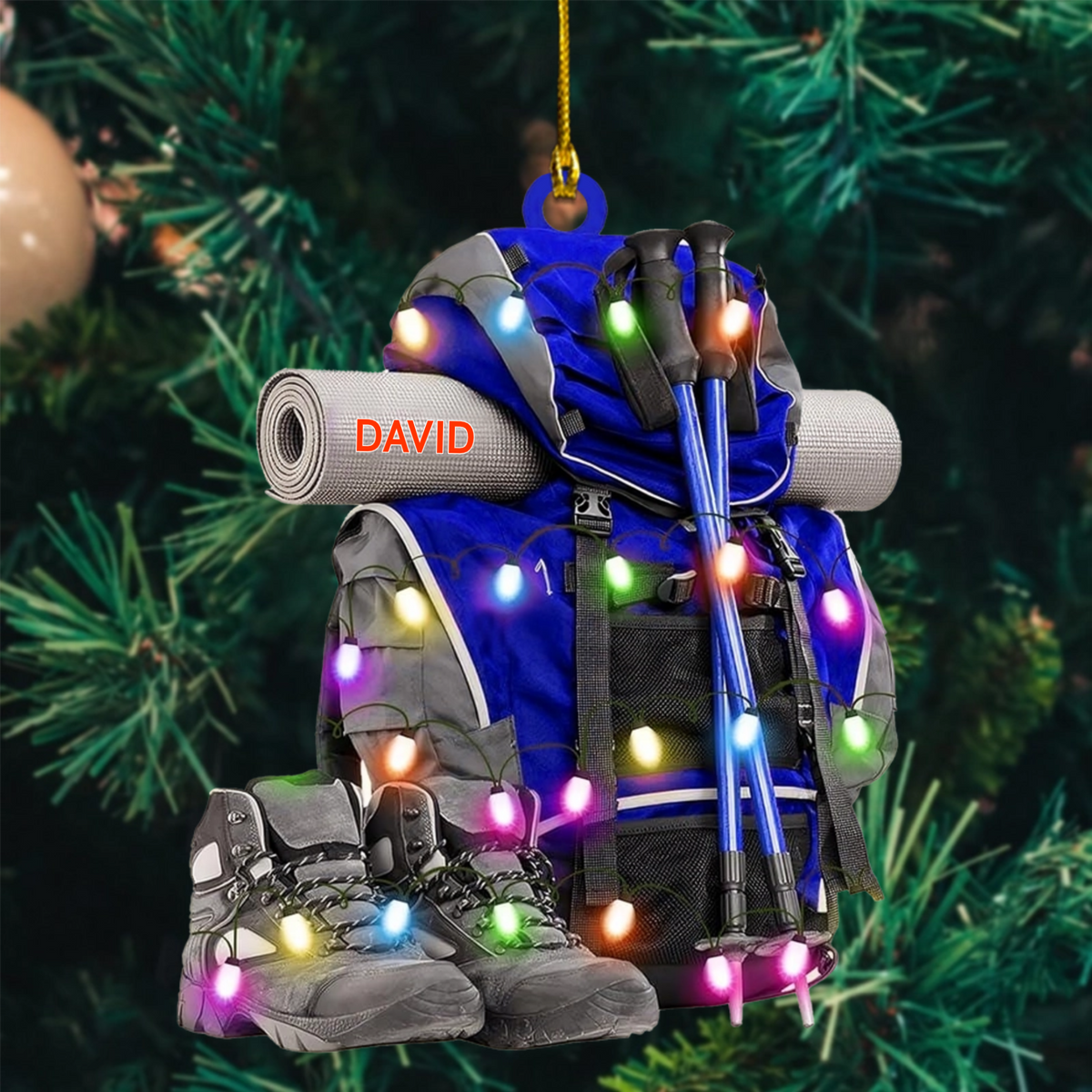 Personalized Hiking Bag Christmas Ornament Keepsake Gift For Camper