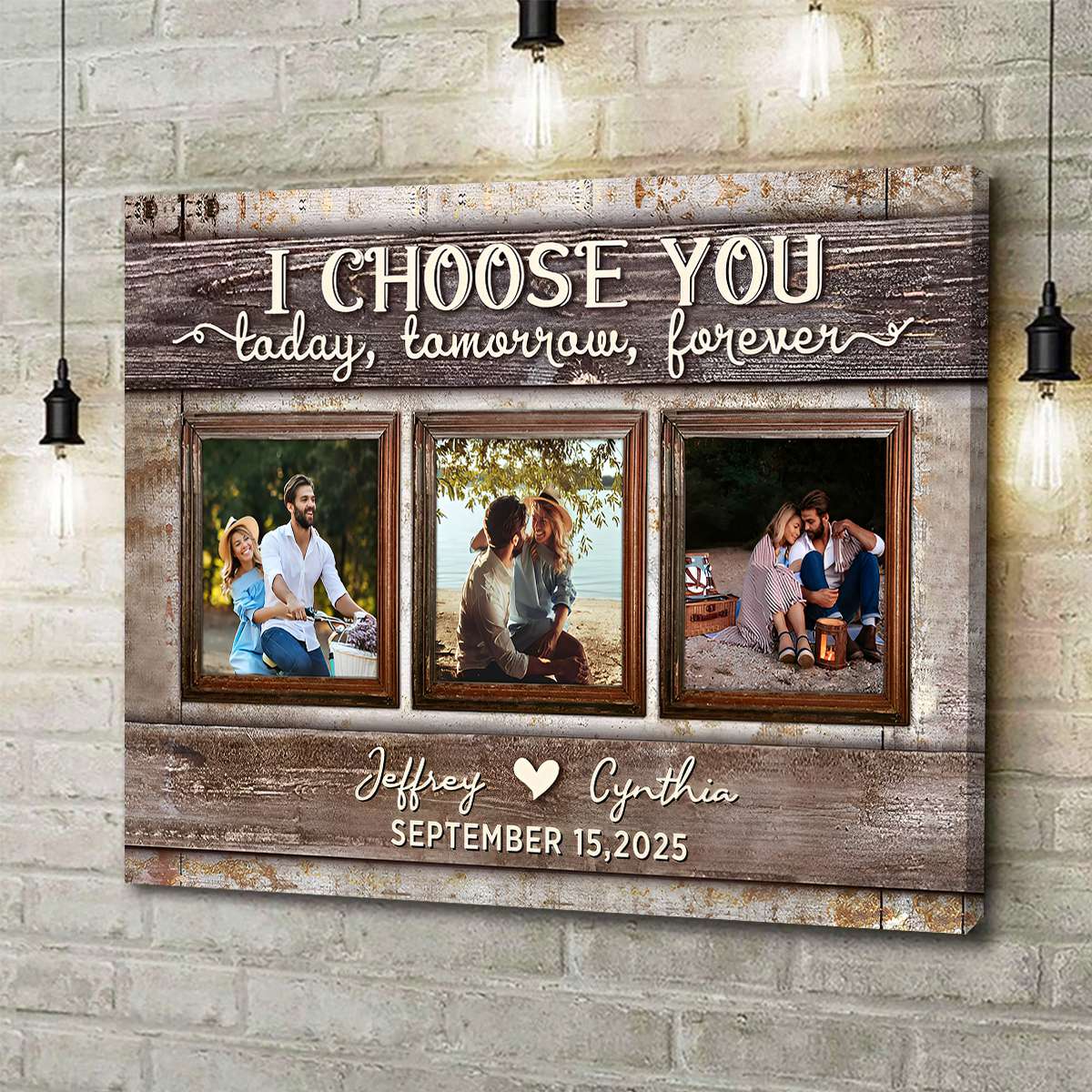 Today and Forever Love Custom Canvas Poster With Pictures For Couple