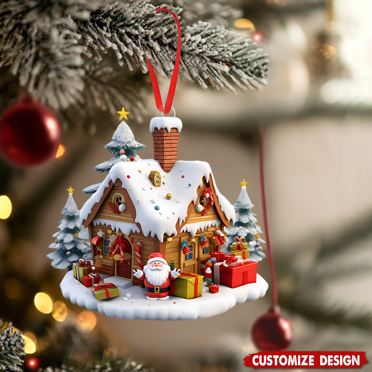 Snowman, Deer, Christmas Tree, Stockings, Snow House - Personalized Christmas Ornament Decorations Collection