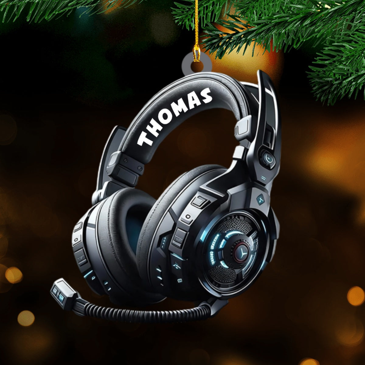 Personalized Gaming Head Phones Christmas Ornament, Gift For Gamer, Video Game Ornament, Christmas Gift For Him