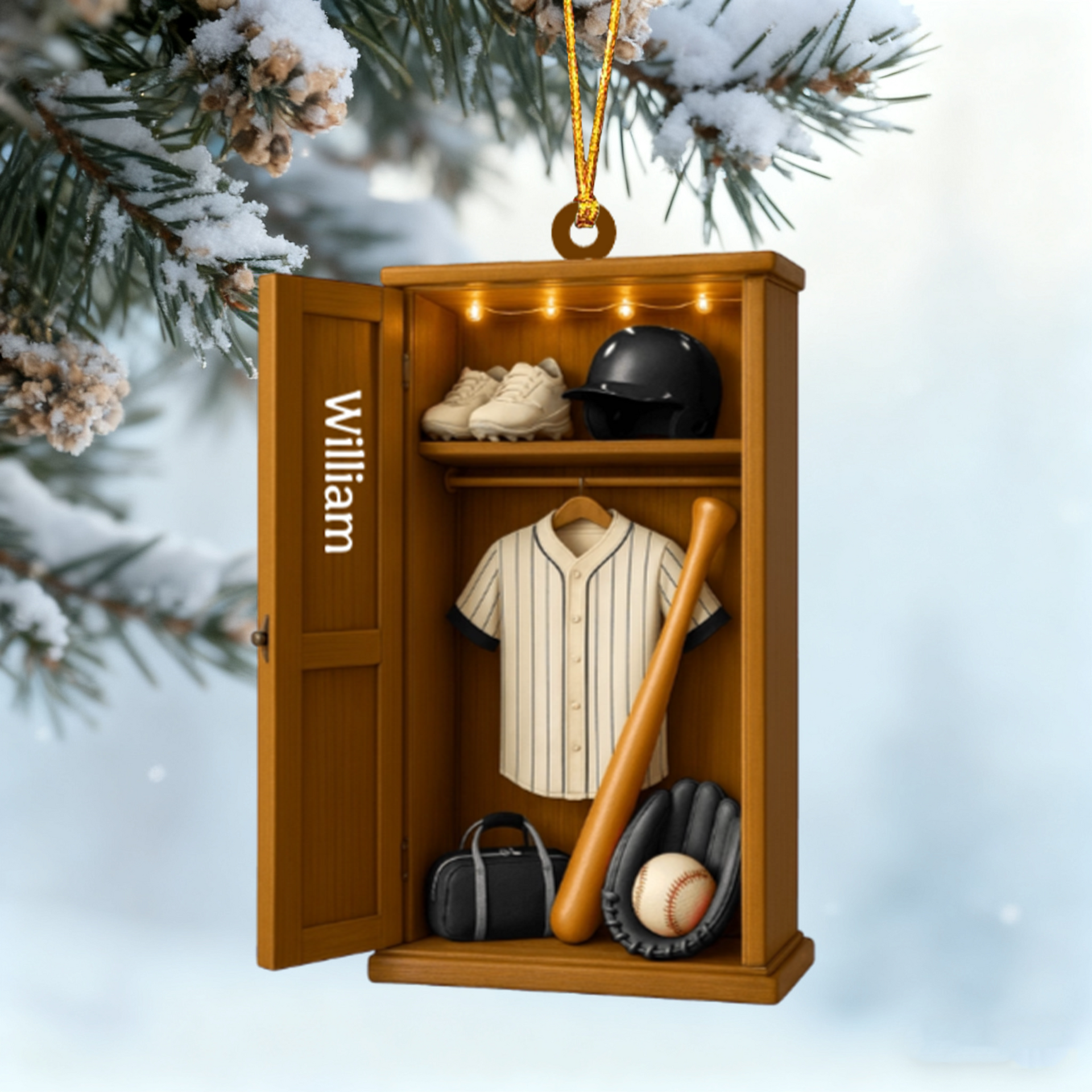 Baseball Wardrobe Personalized Christmas Ornament