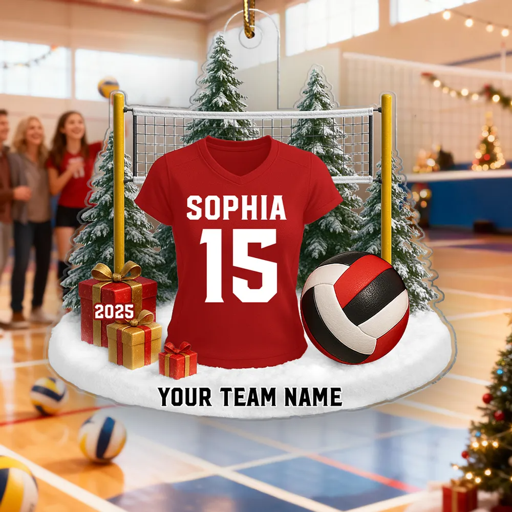 Volleyball Player Uniform - Personalized Acrylic Ornament - Christmas Gift For Volleyball Players