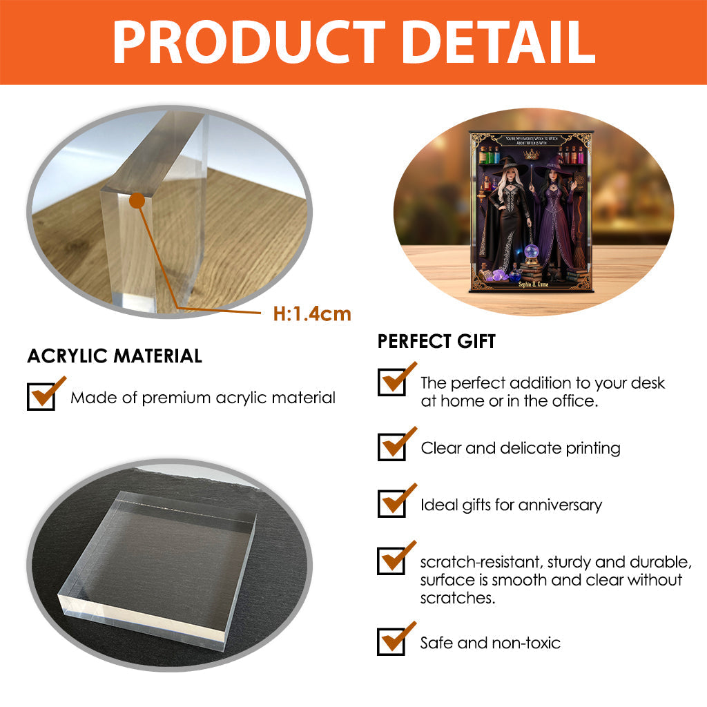 We're Not Sugar & Spice - Personalized Witch Custom Shaped Acrylic Plaque For The Fierce & Unique