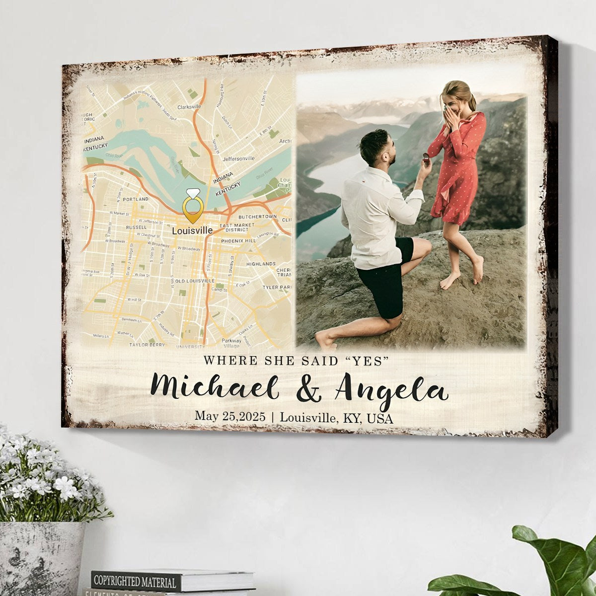 Celebrate Your Love Story With A Unique Personalized Custom Map Canvas Gift Couple