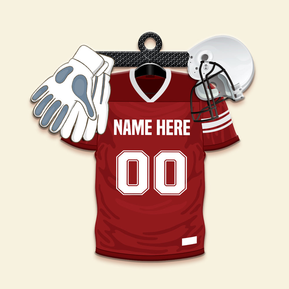 Football Uniform Helmet Gloves Personalized Christmas Ornament Gift For Football Players
